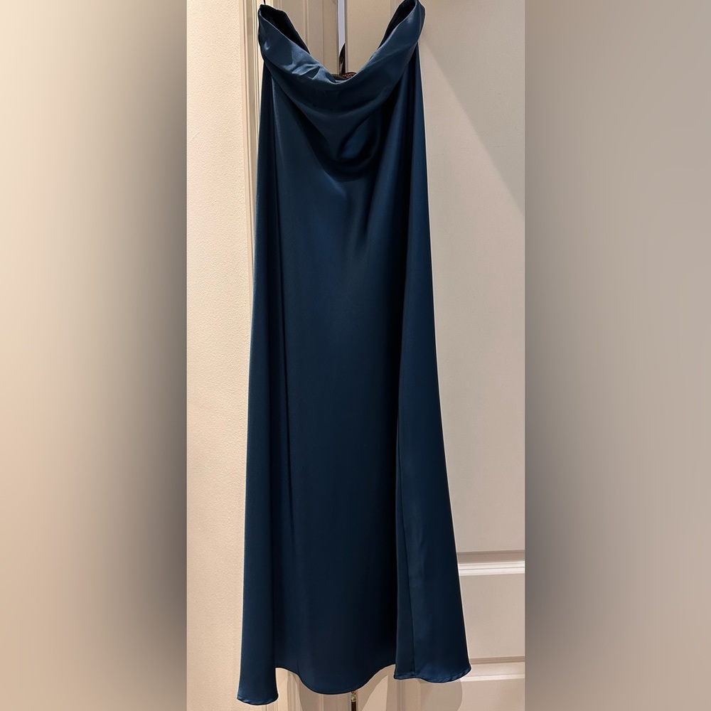 Satin stretch,Teal/blue, strapless, beautiful cocktail dress, New